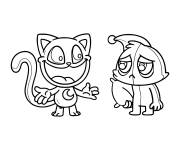 Coloriage Catnap et son copain endormi