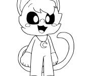 Coloriage Catnap kawaii heureux