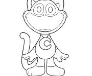 Coloriage Catnap se tient sur un pi&eacute;destal