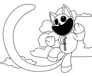 Coloriage CatNap sur la lune