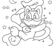 Coloriage Catnap sur les nuages