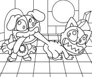 Coloriage DogDay et CatNap kawaii