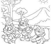 Coloriage Les amis de Catnap jouent dans la nature