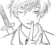Coloriage Aki Hayakawa cligne l'oeil