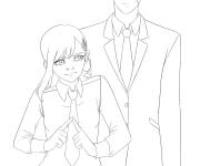 Coloriage Aki Hayakawa et Himeno
