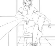 Coloriage Angel mignonne au caf&eacute;