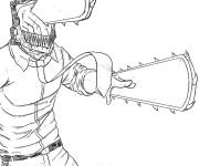 Coloriage Chainsaw Man &agrave; colori