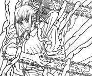 Coloriage Chainsaw Man contrant Makima