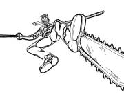 Coloriage et dessins gratuit Chainsaw Man en action à imprimer