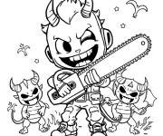 Coloriage Chainsaw Man en maternelle