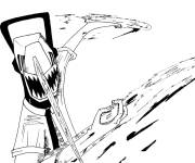 Coloriage Chainsaw Man en noir et blanc