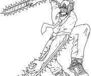 Coloriage Chainsaw Man fou