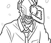 Coloriage Chainsaw Man souriant