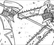 Coloriage Combat de Chainsaw Man