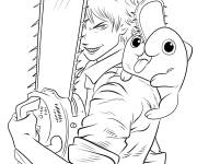 Coloriage Denji &agrave; la tron&ccedil;onneuse