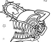 Coloriage Gros plan de l'homme &agrave; la tron&ccedil;onneuse