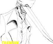 Coloriage Katana Chainsaw Man