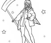 Coloriage La courageuse Power tenant son arme