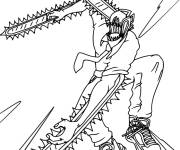 Coloriage Le courageux Chainsaw Man