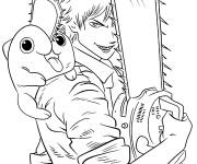 Coloriage Les personnages Denji et son ami Pochita