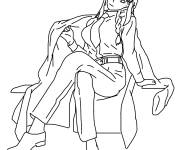 Coloriage et dessins gratuit Makima assise à imprimer