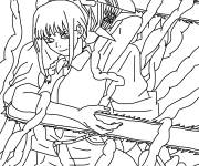 Coloriage Makima avec Denji