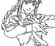 Coloriage Makima en position d'attaque