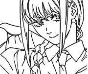 Coloriage Makima en souriant