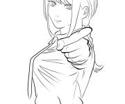 Coloriage Makima levant son doigt