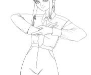 Coloriage Makima profile facile