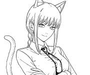 Coloriage Makima souriante