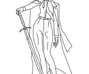 Coloriage et dessins gratuit Makima tenant une &eacute;p&eacute;e à imprimer
