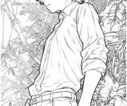Coloriage Personnage de Chainsaw Man style comics