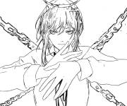 Coloriage Personnage Makima de L'homme &agrave; la tron&ccedil;onneuse
