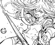 Coloriage Power de L'homme &agrave; la tron&ccedil;onneuse en action