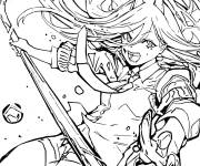 Coloriage Power en action pendant le combat