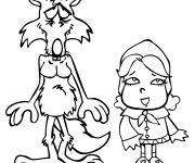 Coloriage et dessins gratuit Le petit Chaperon Rouge à imprimer