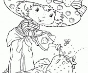 Coloriage Charlotte arose une fraise