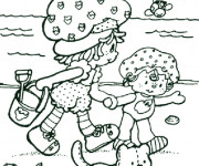 Coloriage Charlotte aux fraises &agrave; la plage
