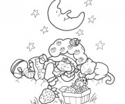 Coloriage Charlotte dort sous la lune