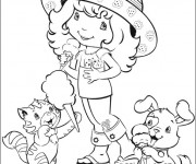 Coloriage Charlotte et ses animeaux