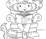 Coloriage Fraisinette lit un livre en ligne