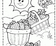 Coloriage Les fraises sous le soleil