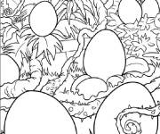 Coloriage &OElig;ufs d'oie d'or dans le cartoon Chat Pott&eacute;