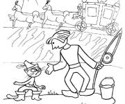 Coloriage Amis Chat Bott&eacute; et le Marquis en voyage