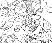 Coloriage Aventure de Chat Bott&eacute;, Kitty et Humpty