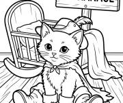 Coloriage B&eacute;b&eacute; Chat Pott&eacute; trop mignon
