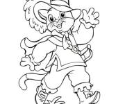 Coloriage Chat bott&eacute; adorable en levant la main