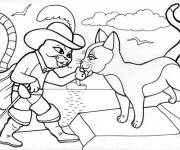 Coloriage Chat bott&eacute; amoureux