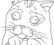 Coloriage Chat Bott&eacute; avec son regard trop mignon
